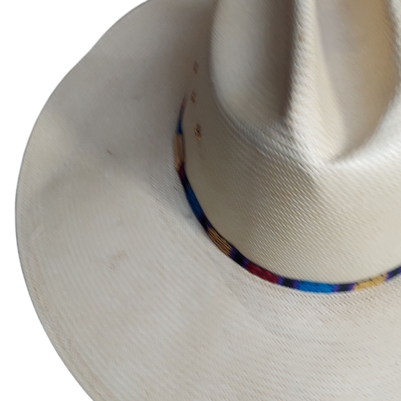 Stetson Natural Cream Gunslinger Style 10X Straw Western Hat Unisex - Picture 3 of 16
